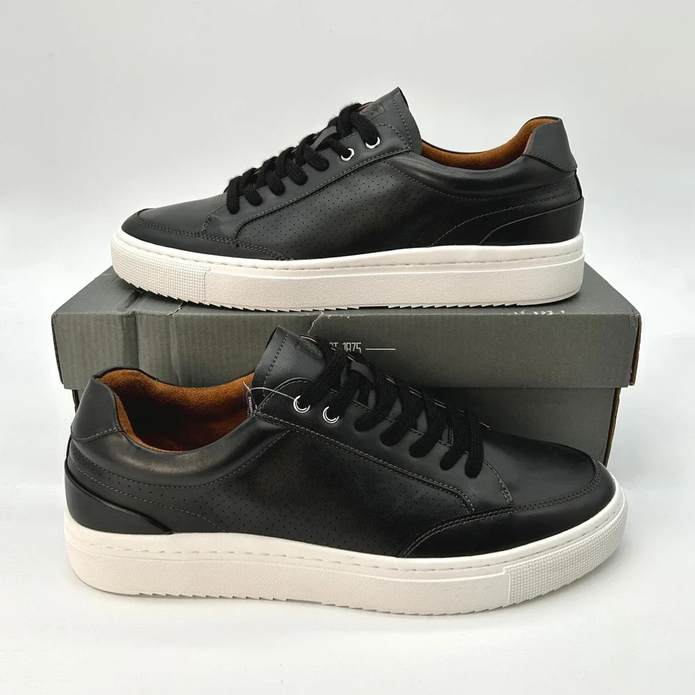 Mens Fashion Sneakers Stacy Adams Dorian Size 11 Black‎ Court Shoes NEW